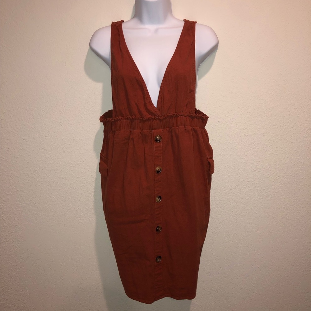 Maternity buttoned front flap pocket side dress